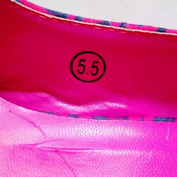 C LABEL PAISLEY PINK NAVY ESPADRILLES SIZE 5.5 - Picture 14 of 15